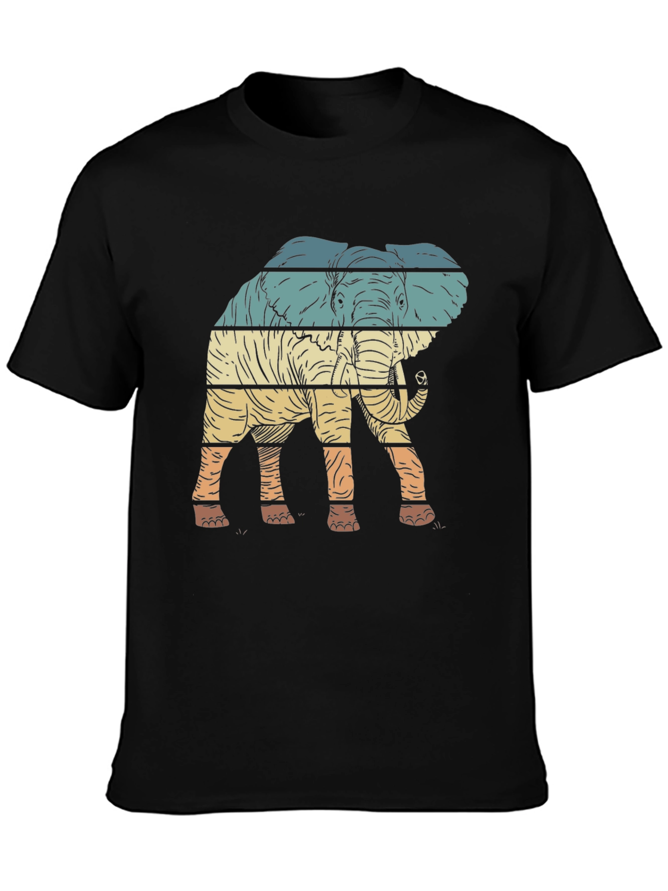 Retro Elephant Graphic Tee - Stylish Mens T-Shirt