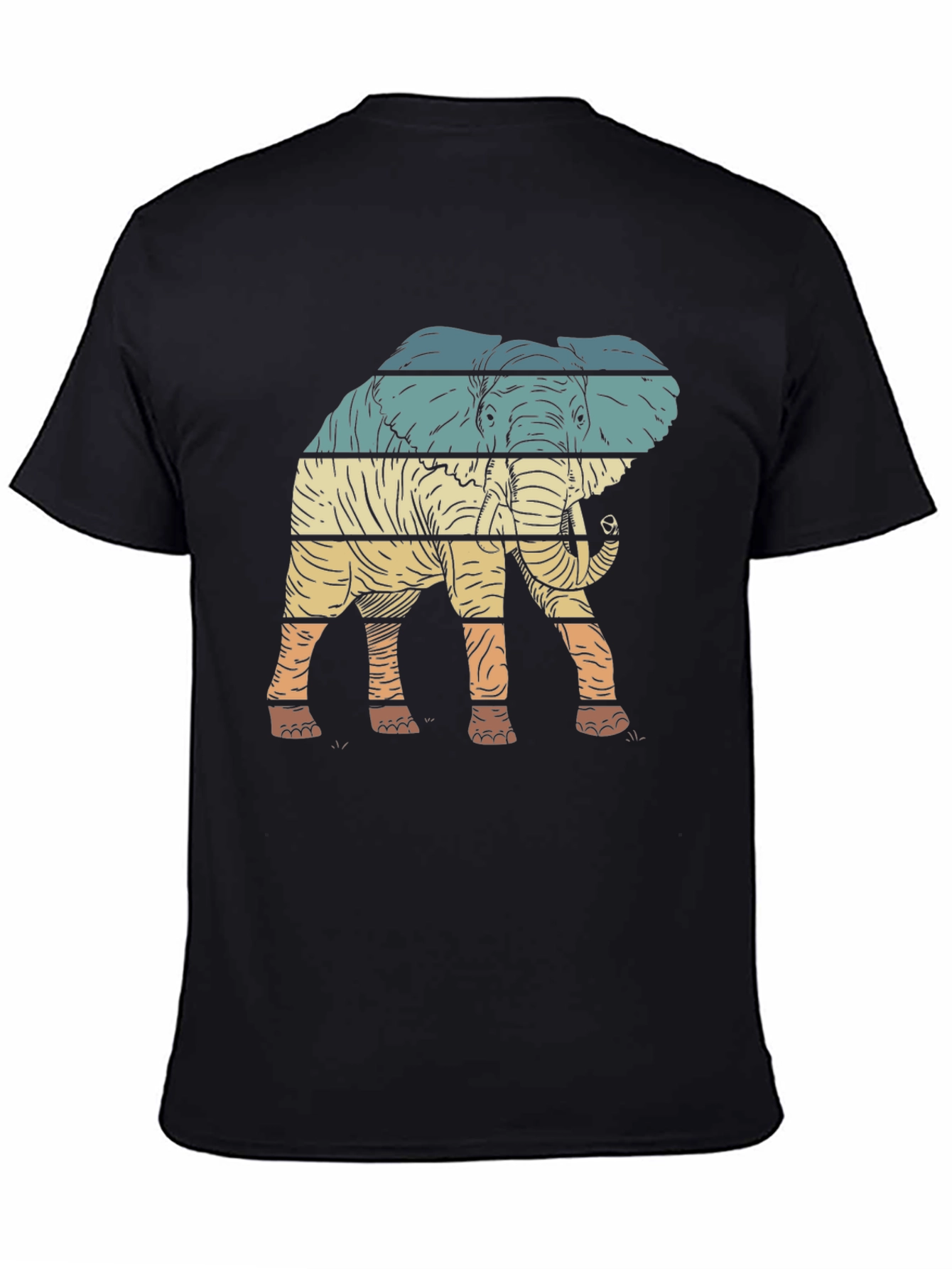 Retro Elephant Graphic Tee - Stylish Mens T-Shirt