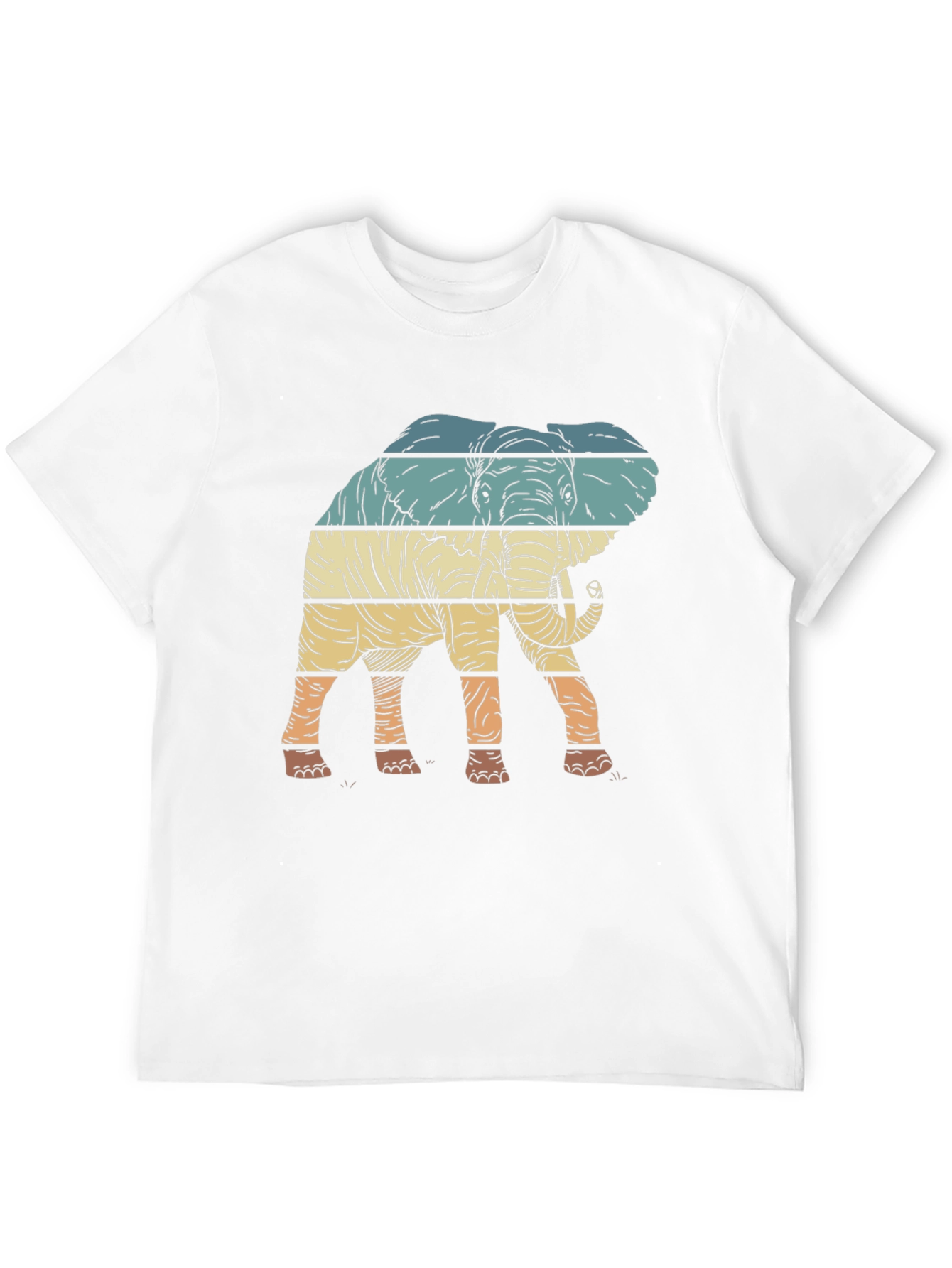 Retro Elephant Graphic Tee - Stylish Mens T-Shirt