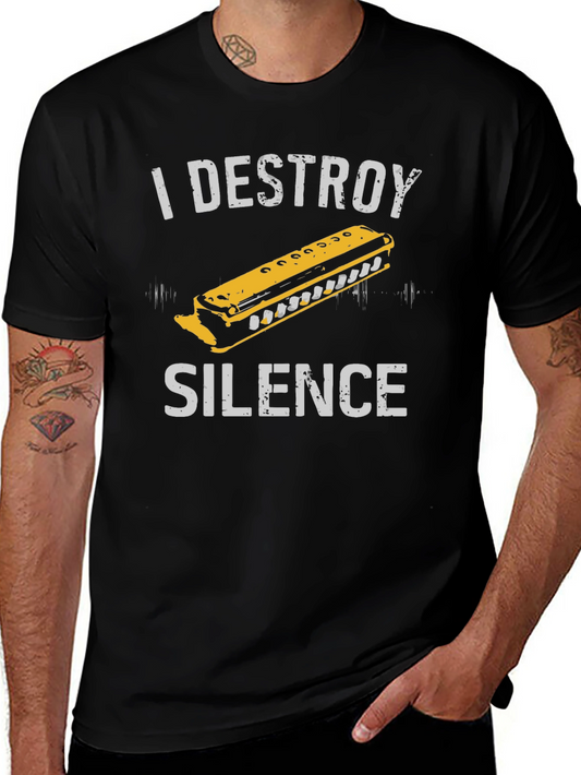 I Destroy Silence Harmonica Graphic Tee