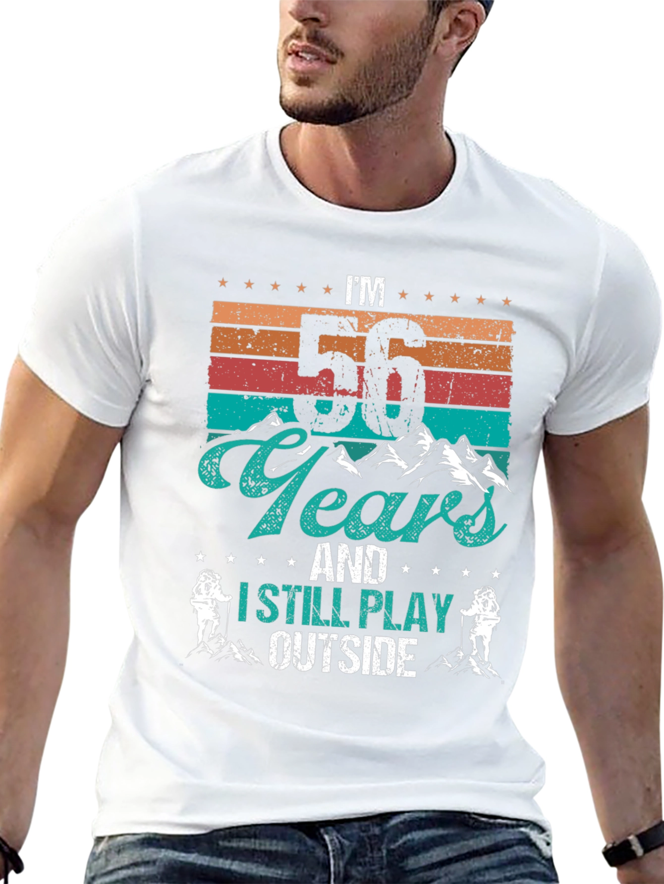56 Years and Still Play Outside Black T-Shirt