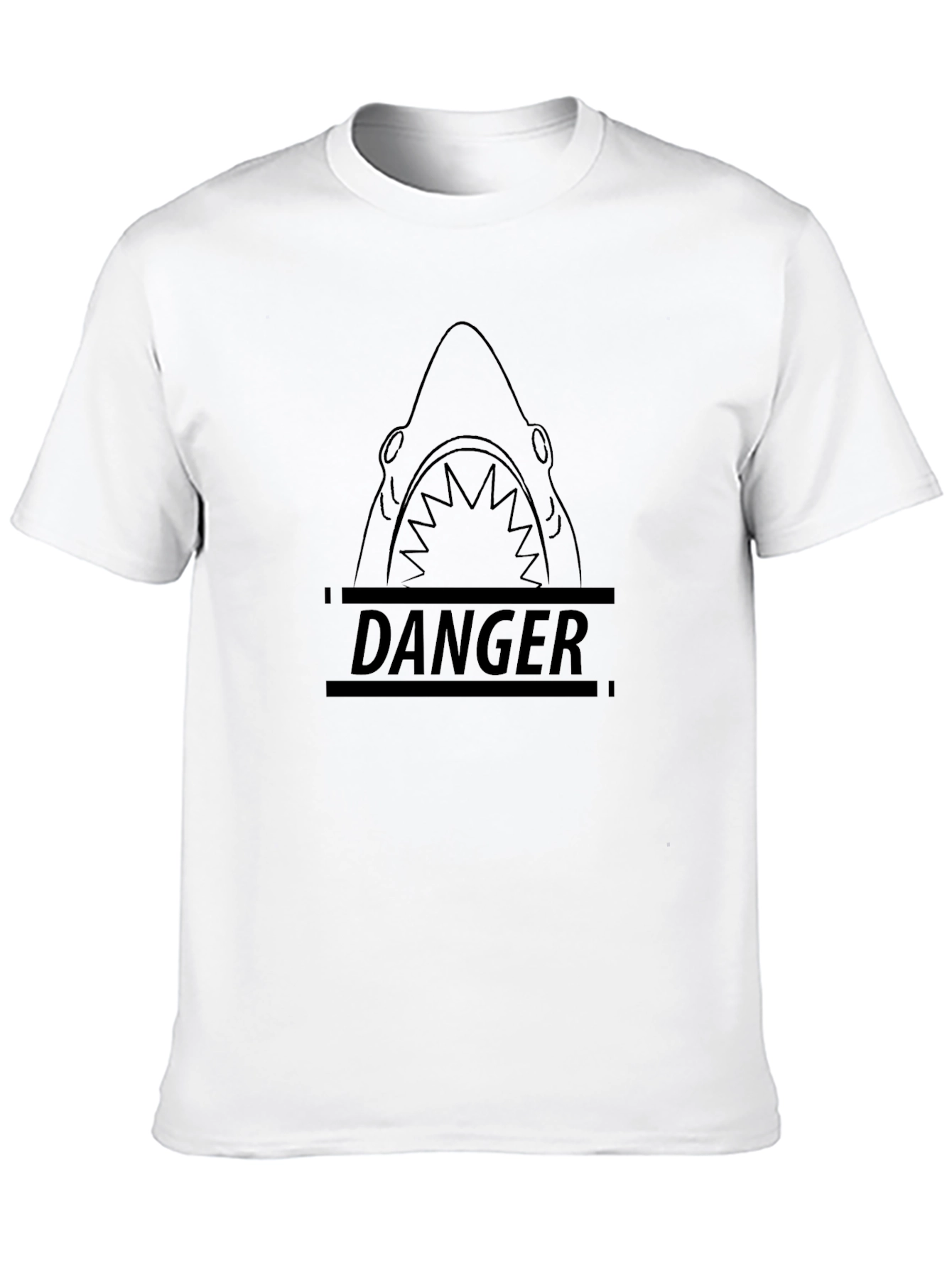 Danger Shark Graphic Tee - Mens Black T-Shirt