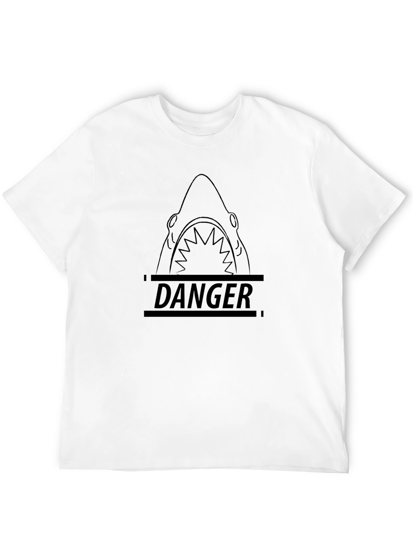 Danger Shark Graphic Tee - Mens Black T-Shirt