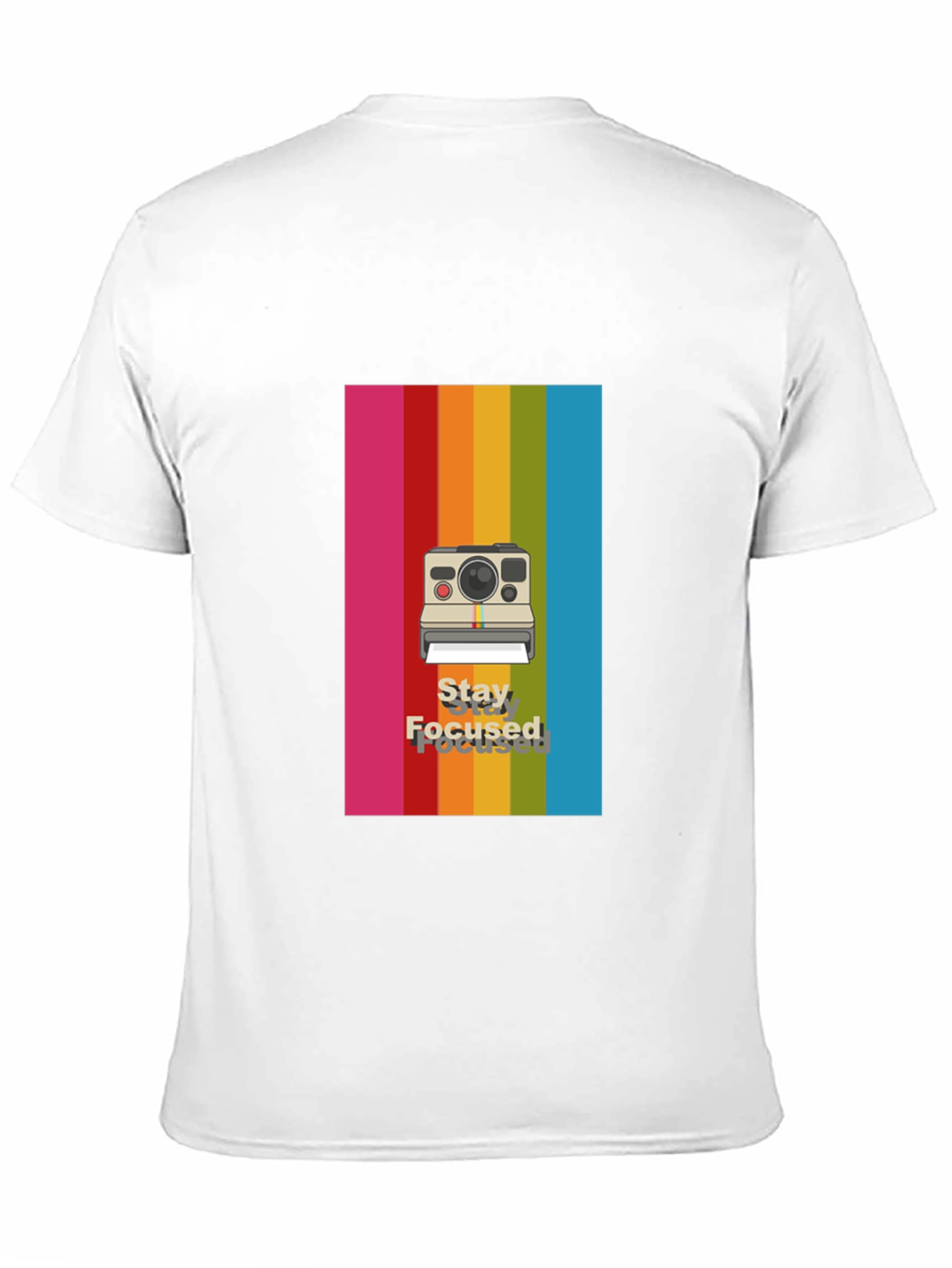 Stay Focused Rainbow Camera Graphic Tee