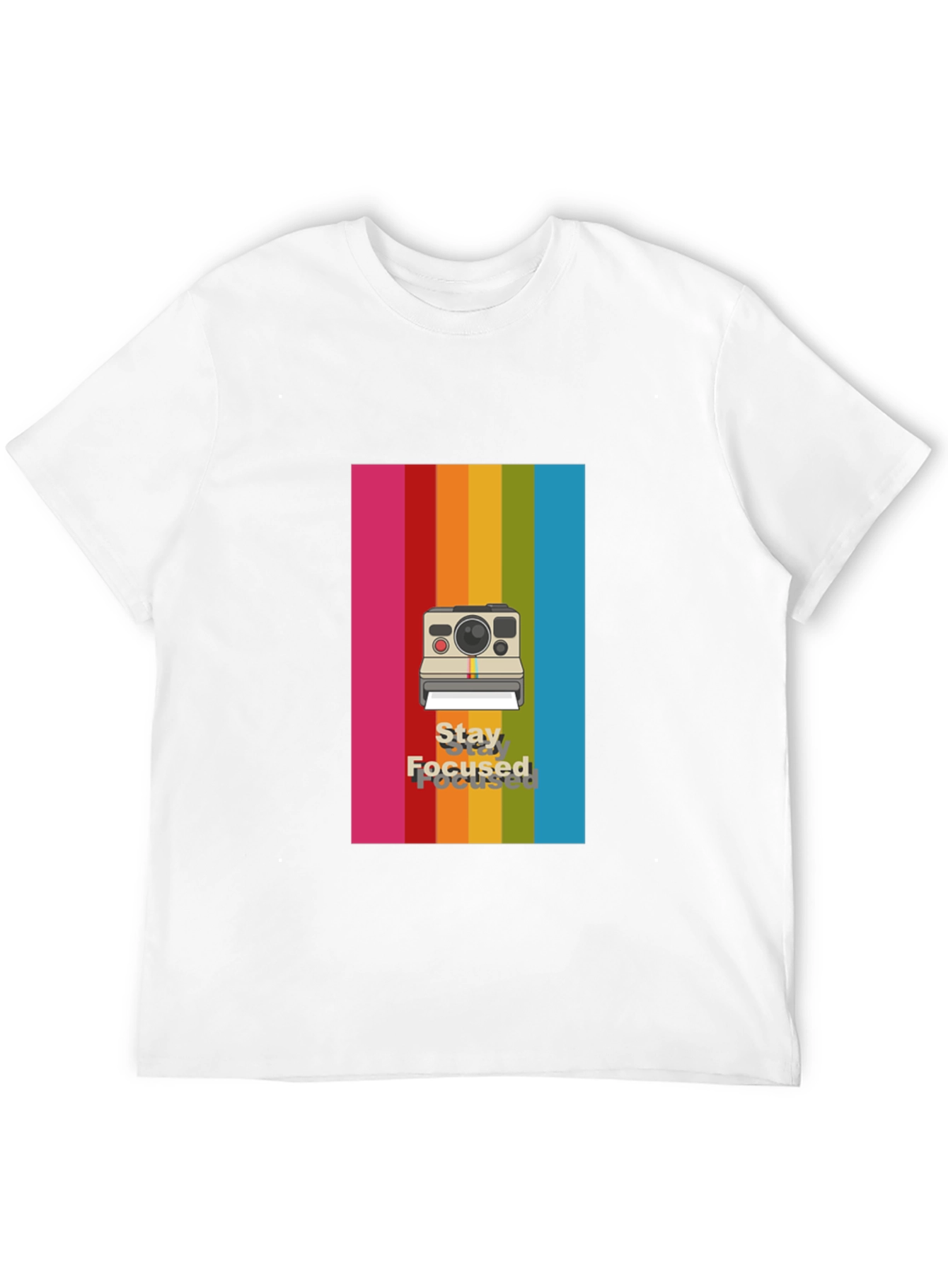 Stay Focused Rainbow Camera Graphic Tee