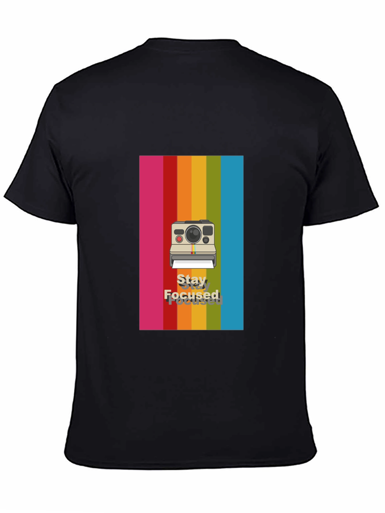 Stay Focused Rainbow Camera Graphic Tee