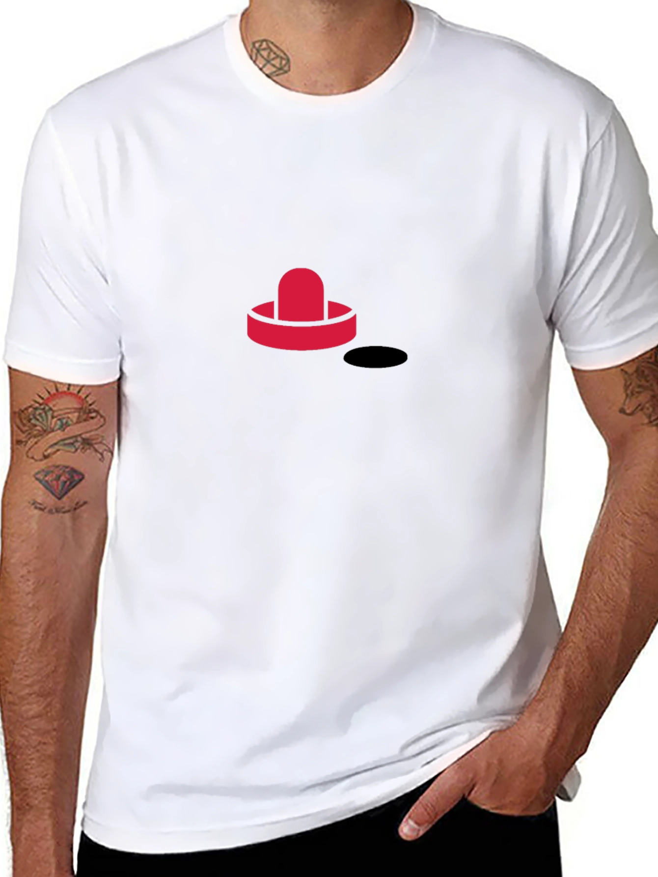 Cool Hockey Puck Graphic Tee - Black