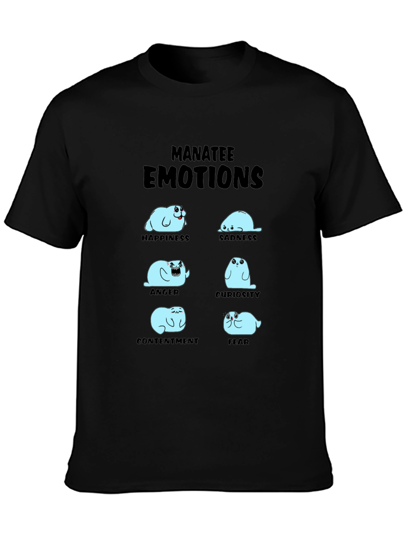 Manatee Emotions Graphic Print T-Shirt