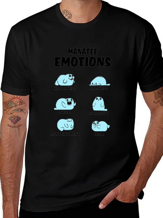 Manatee Emotions Graphic Print T-Shirt