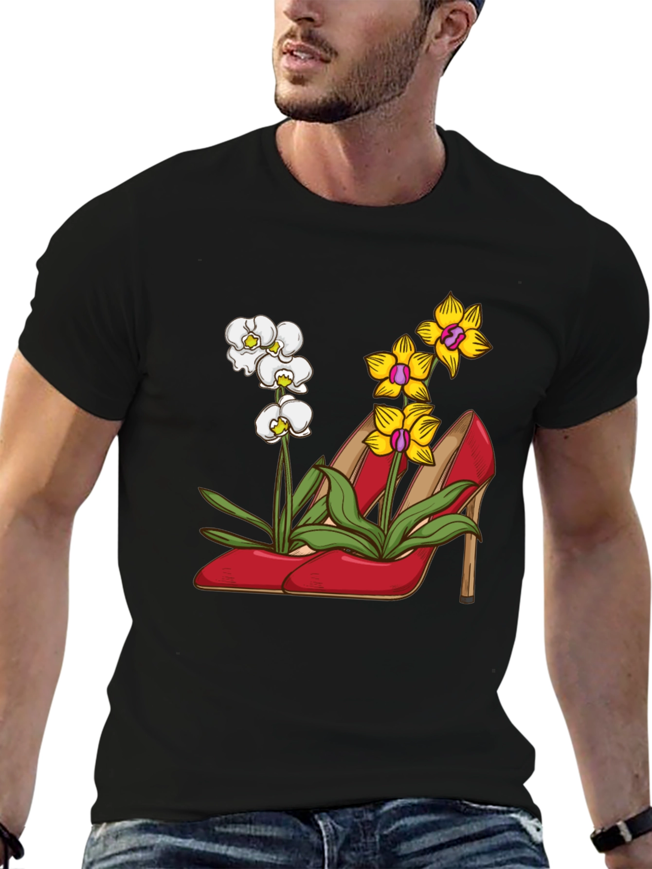 Floral Heels T-Shirt - Unique Graphic Tee