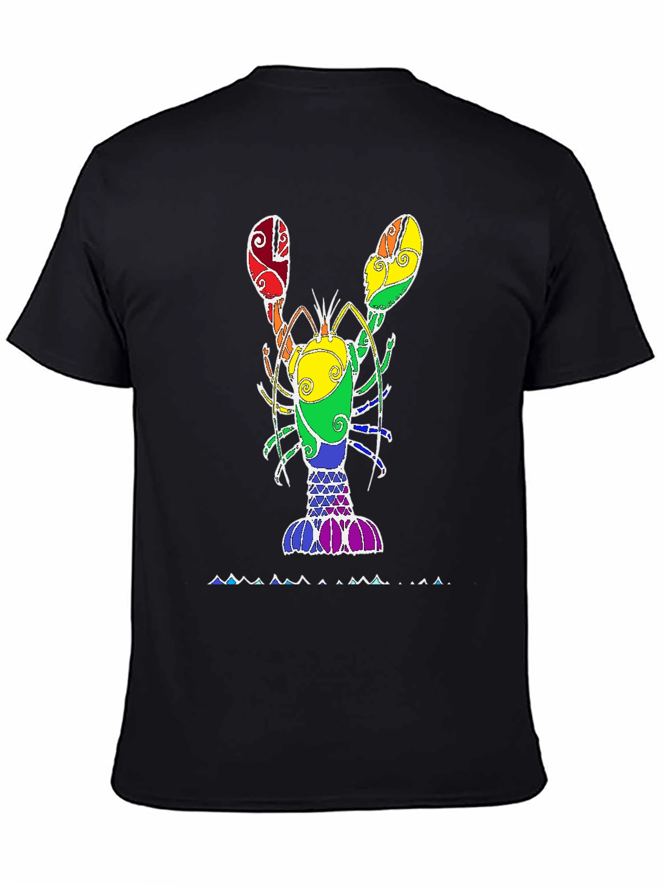 Rainbow Lobster Graphic Tee - Black Unisex T-Shirt