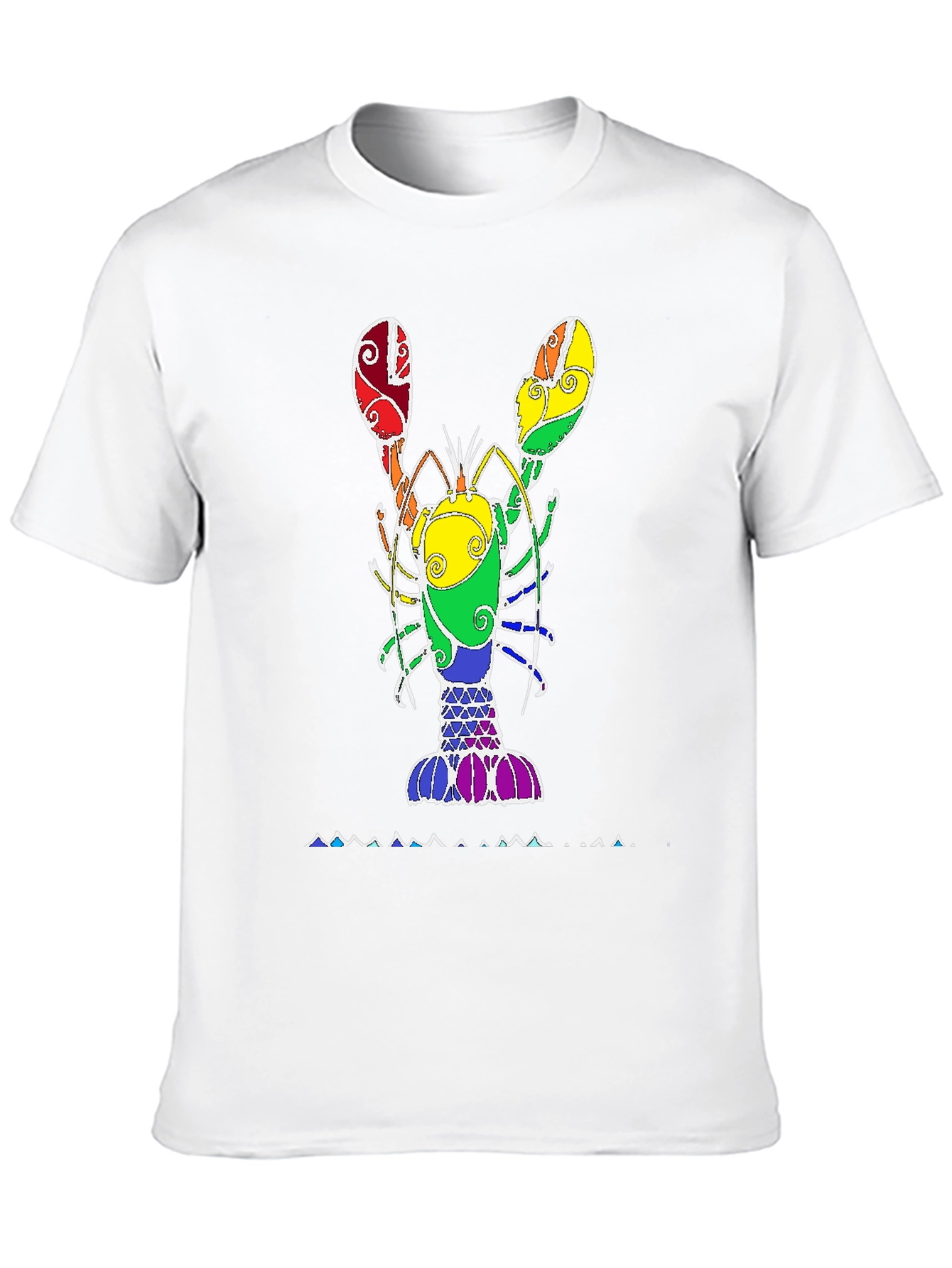 Rainbow Lobster Graphic Tee - Black Unisex T-Shirt
