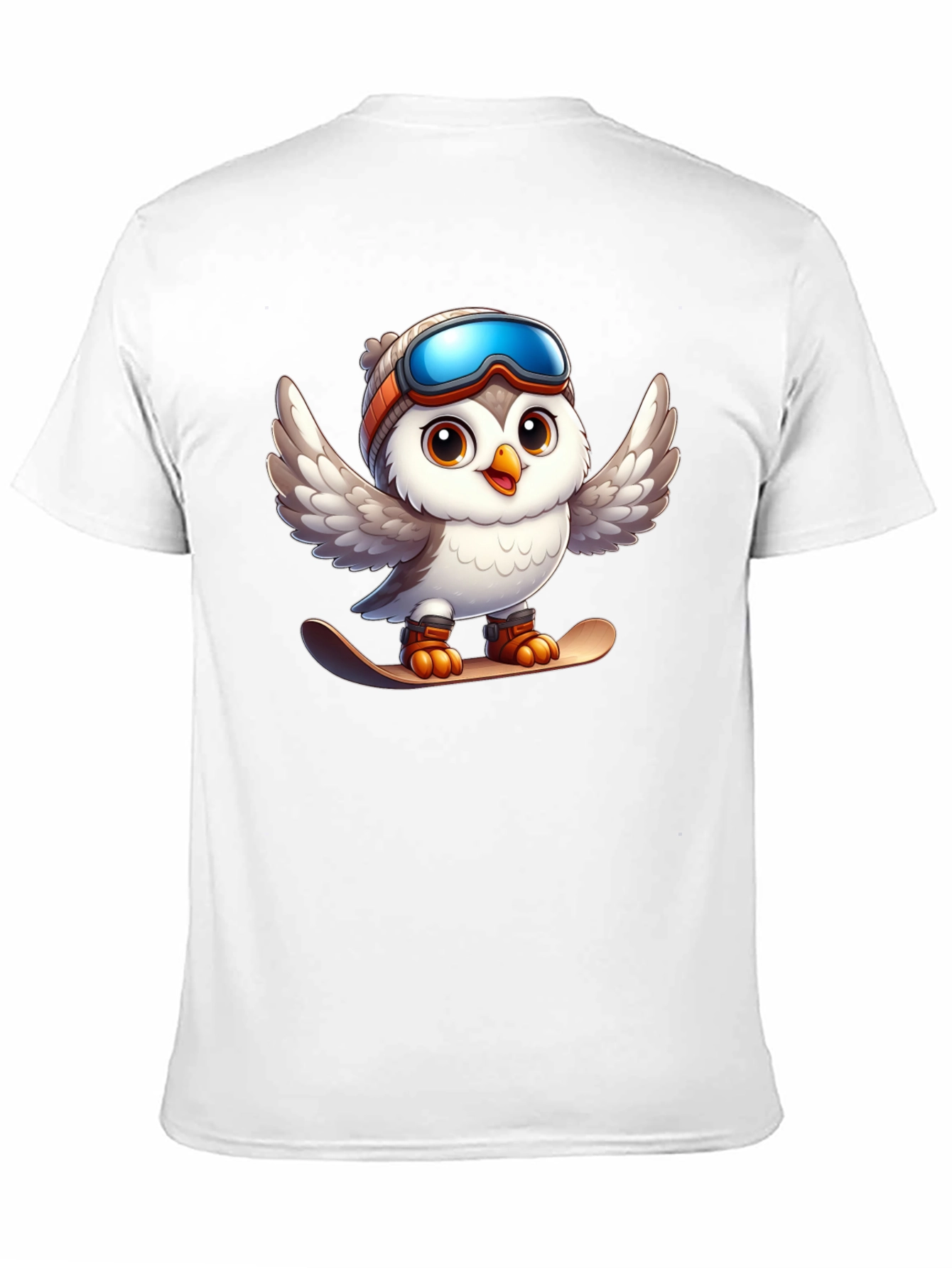 Snowboarding Owl Graphic Tee - Fun Winter Design