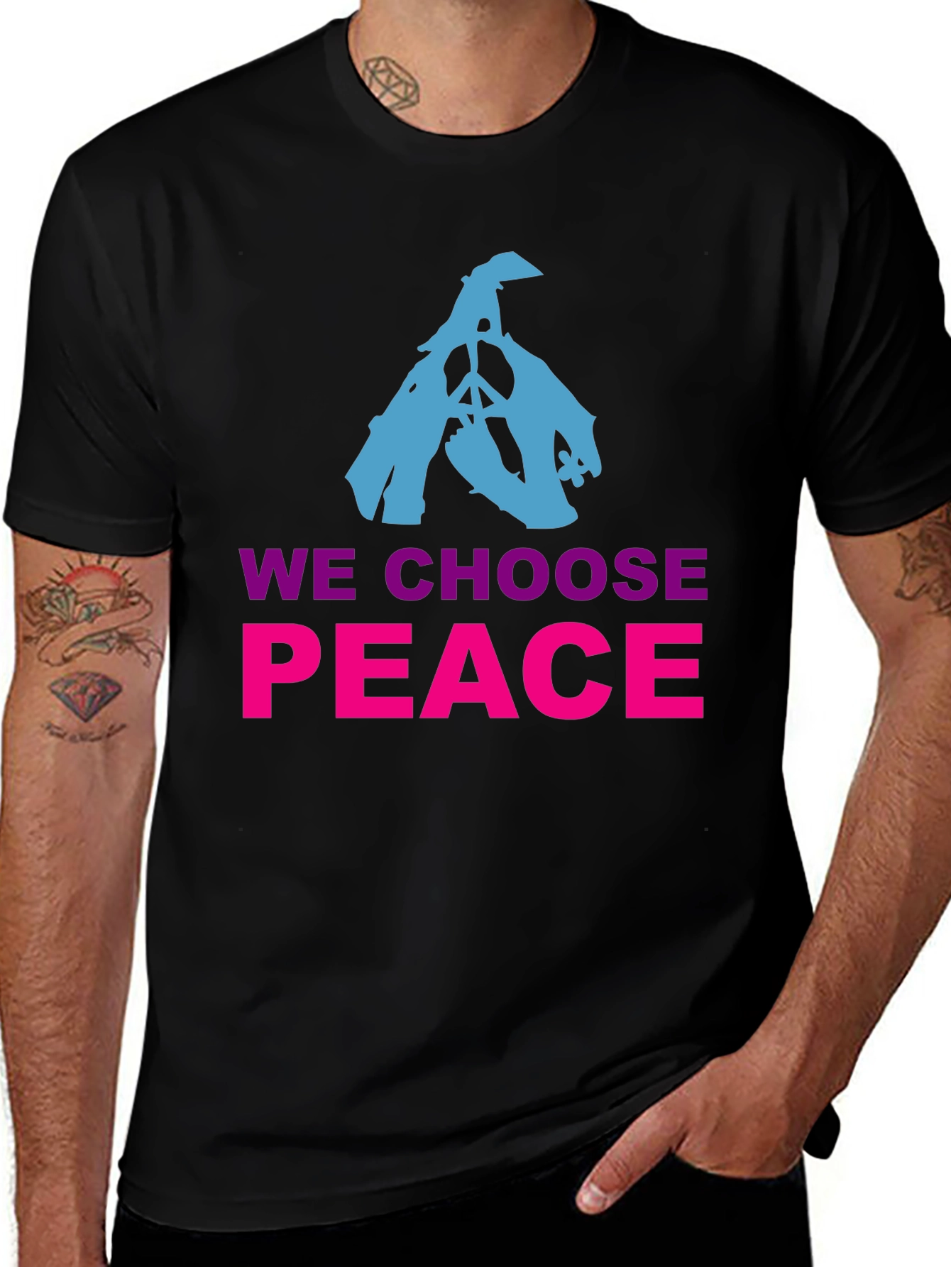 We Choose Peace Graphic Tee - Black