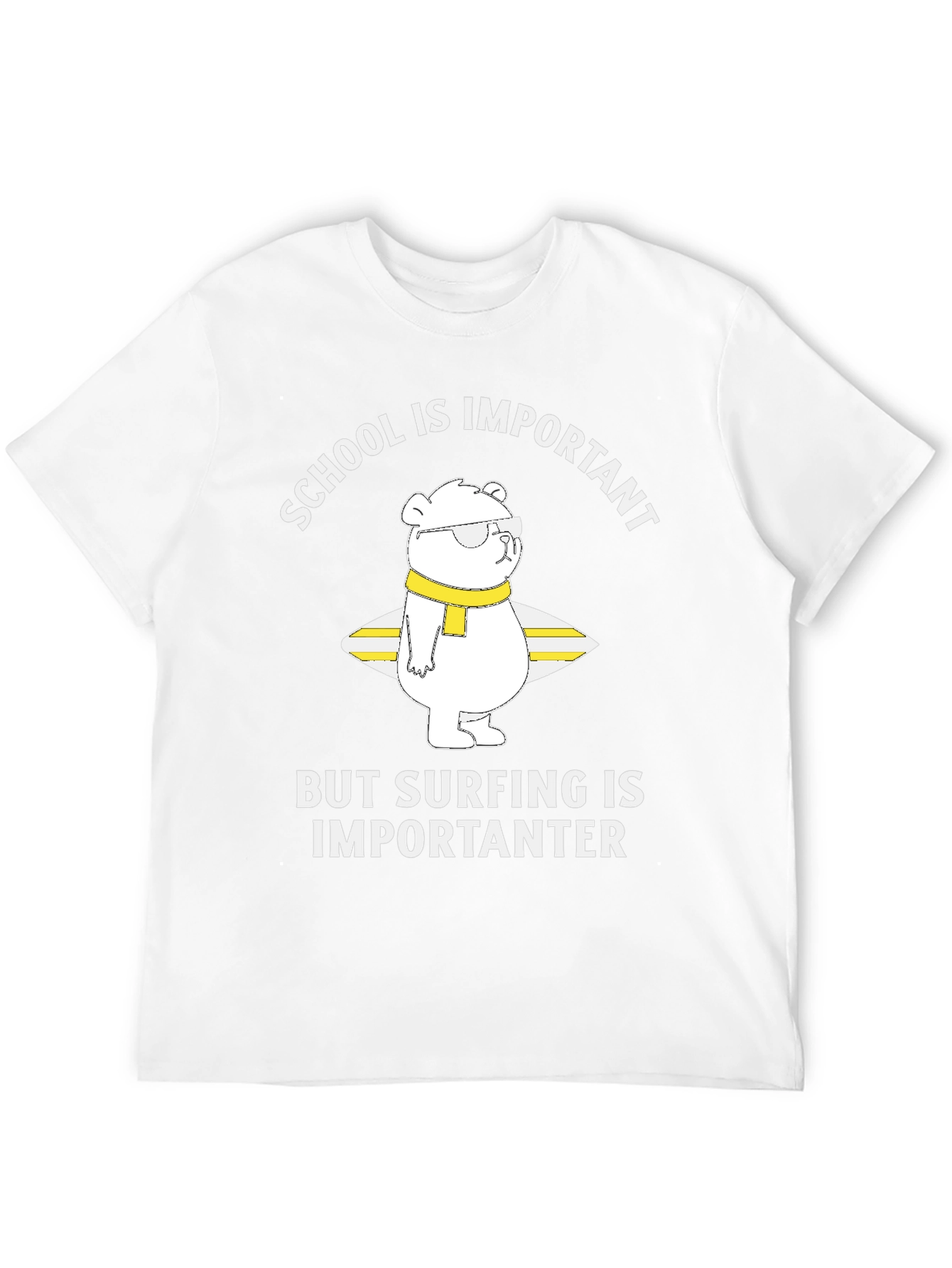 Surfing Bear Graphic T-Shirt - School is Importanter
