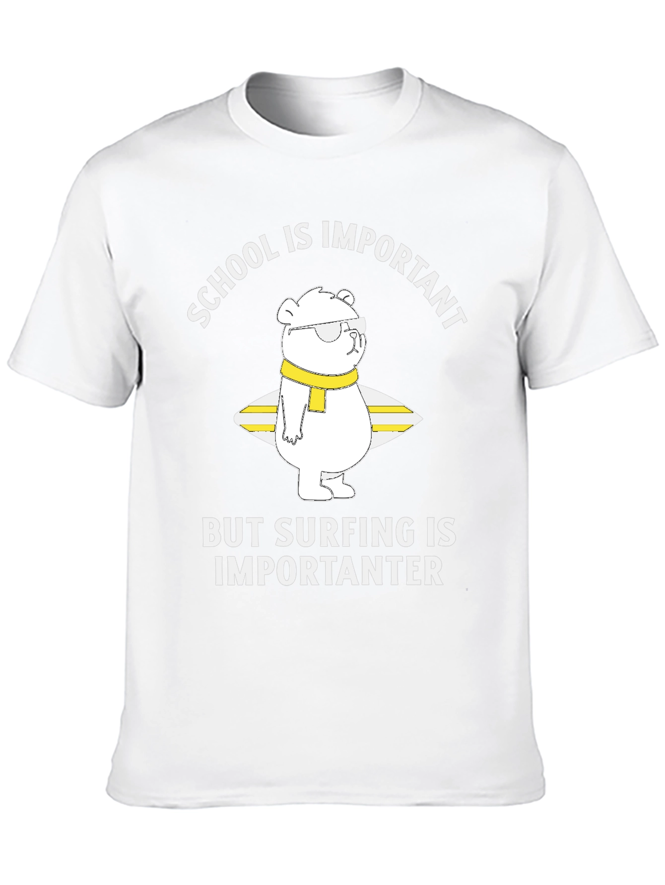 Surfing Bear Graphic T-Shirt - School is Importanter