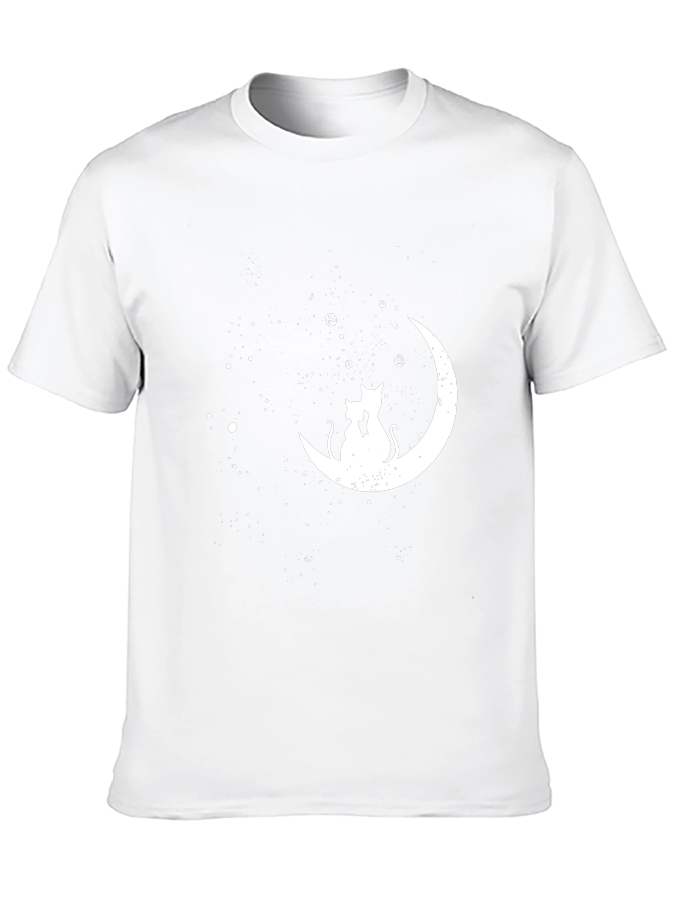 Cats on the Moon Graphic Tee - Black