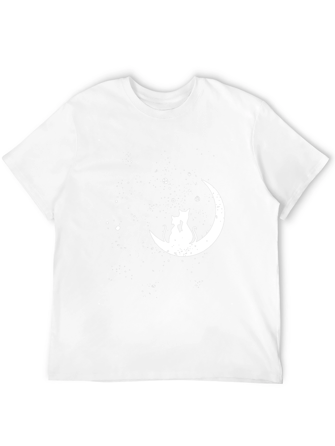 Cats on the Moon Graphic Tee - Black