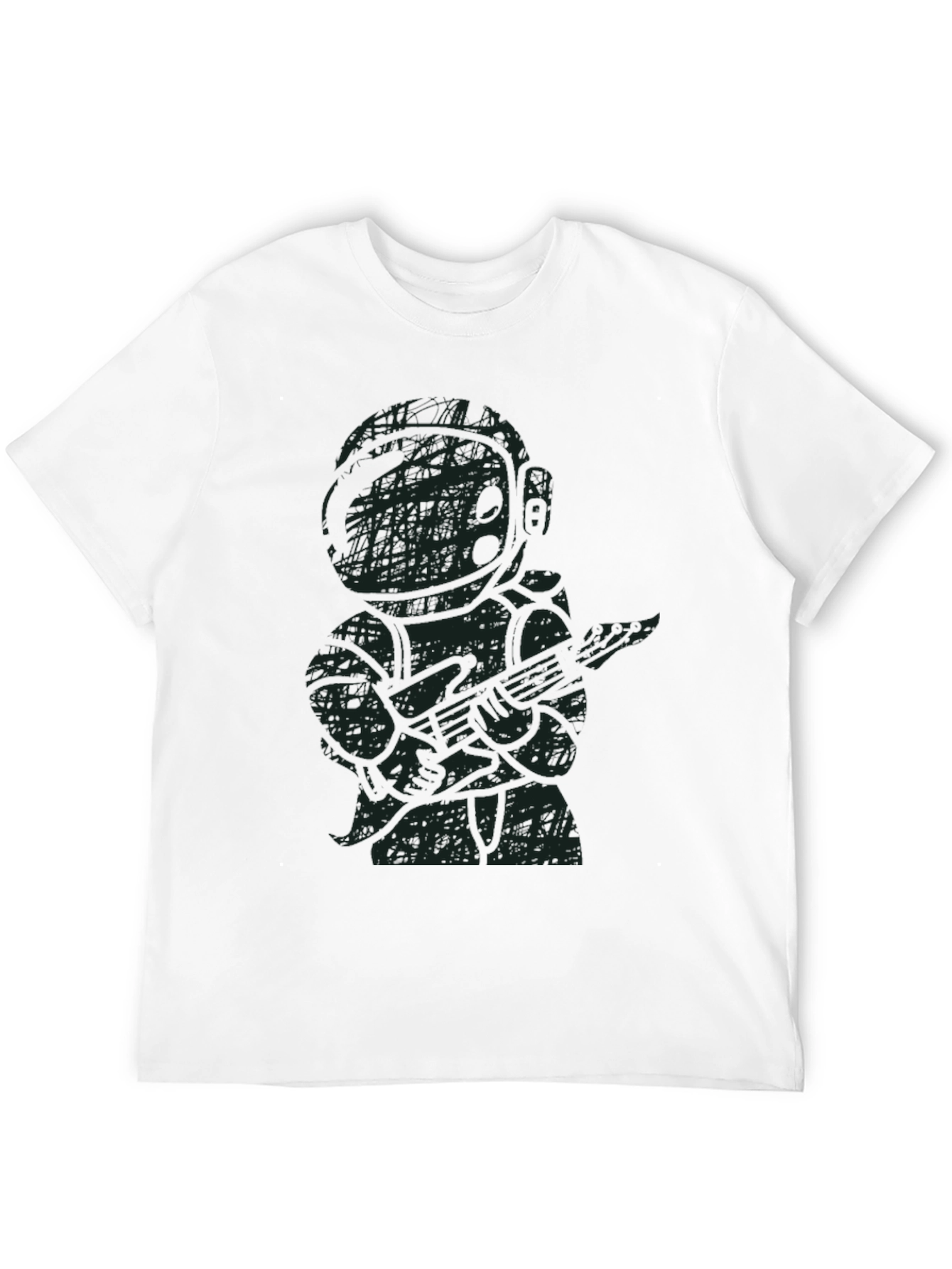 Astronaut Guitar Player Black T-Shirt