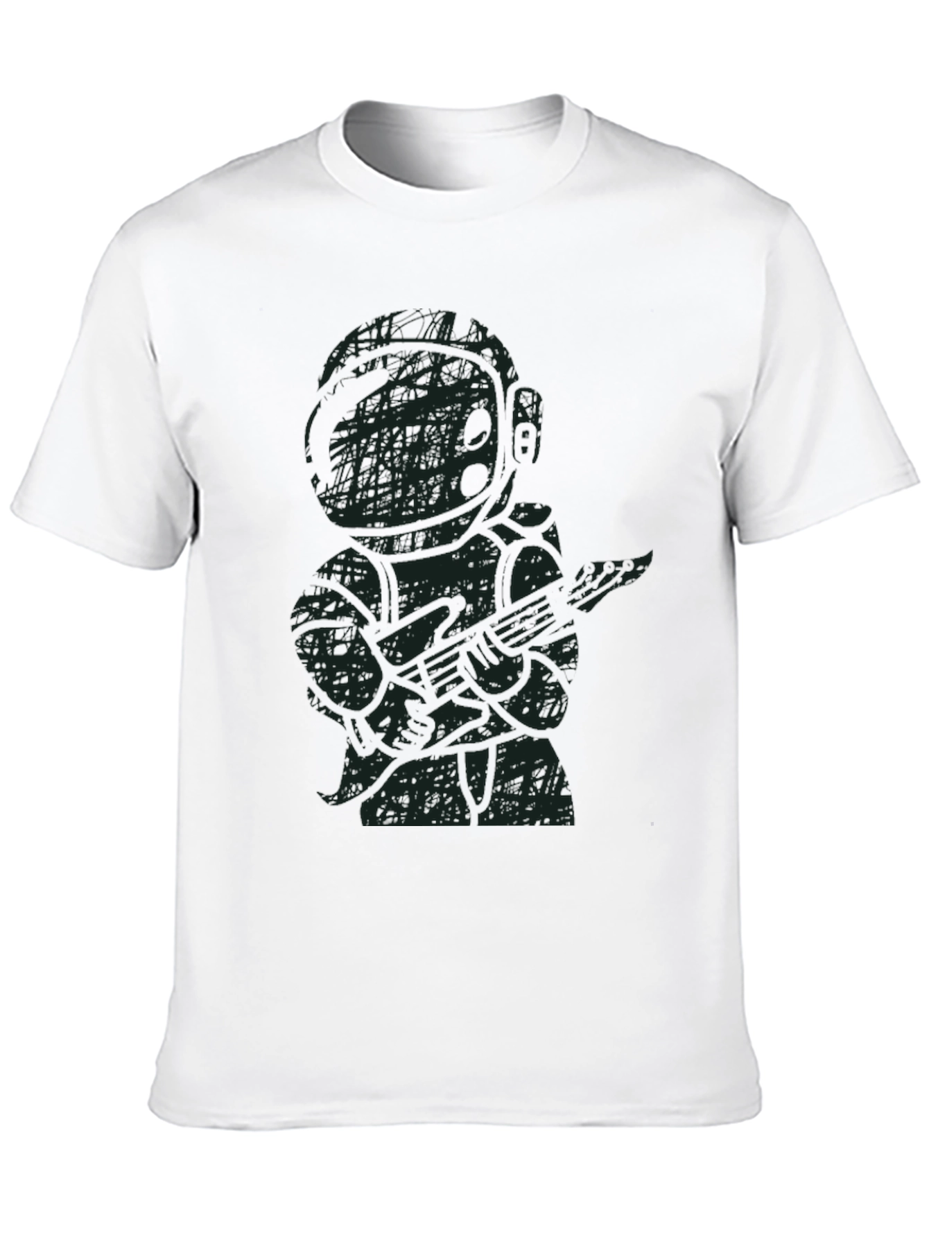 Astronaut Guitar Player Black T-Shirt