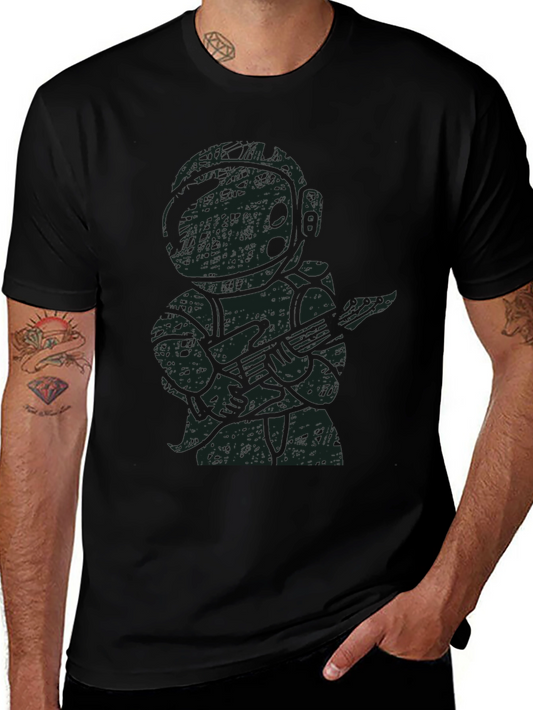 Astronaut Guitar Player Black T-Shirt