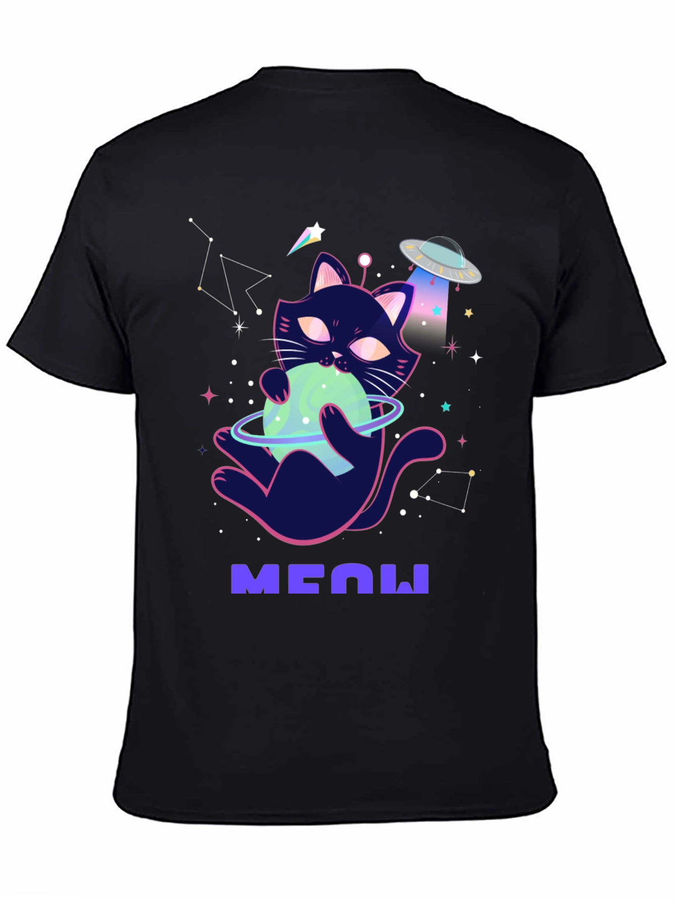 Cosmic Cat T-Shirt: Space Kitten UFO Tee