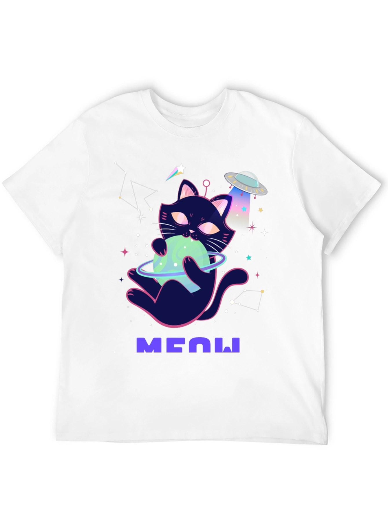Cosmic Cat T-Shirt: Space Kitten UFO Tee