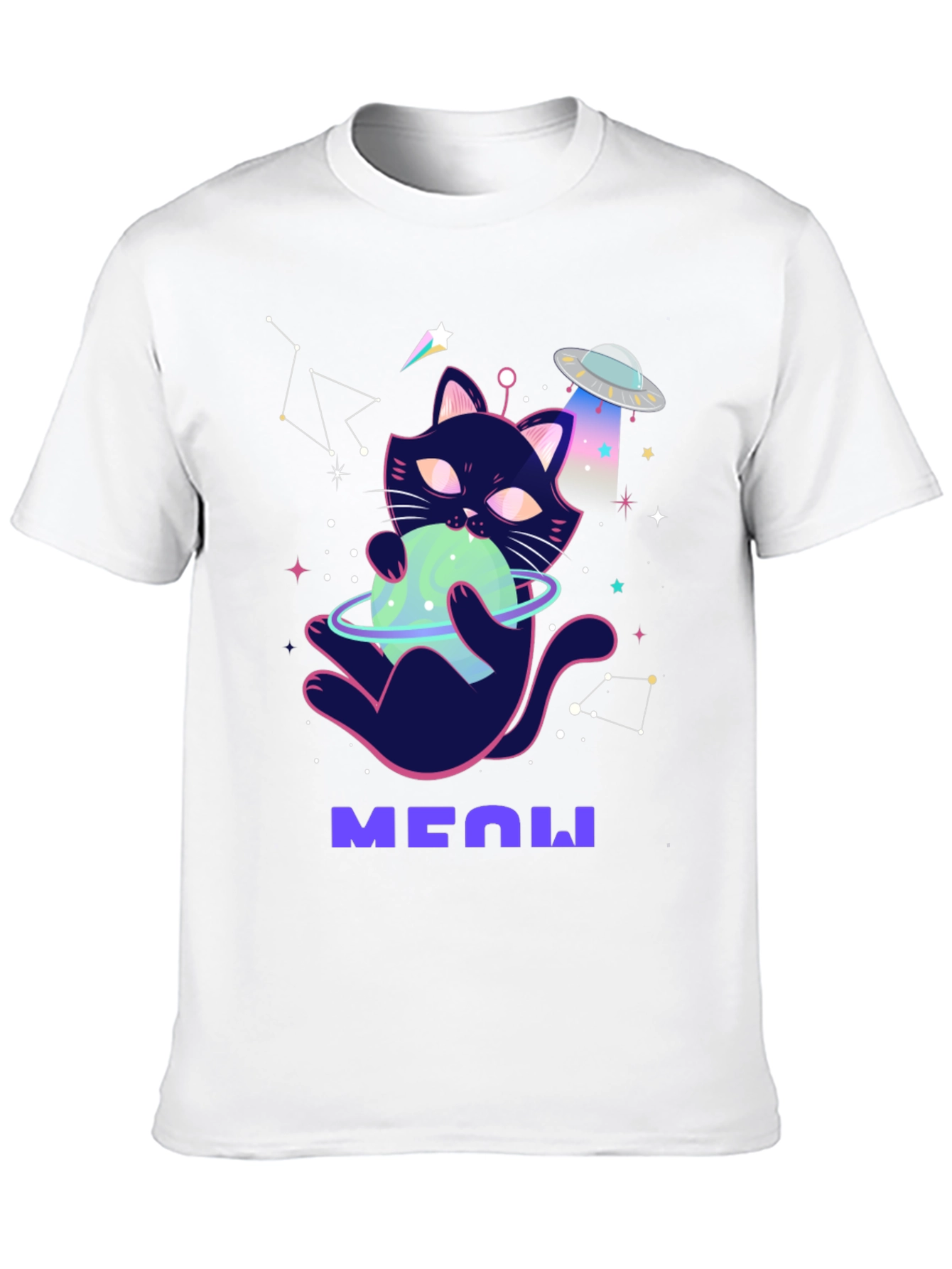 Cosmic Cat T-Shirt: Space Kitten UFO Tee