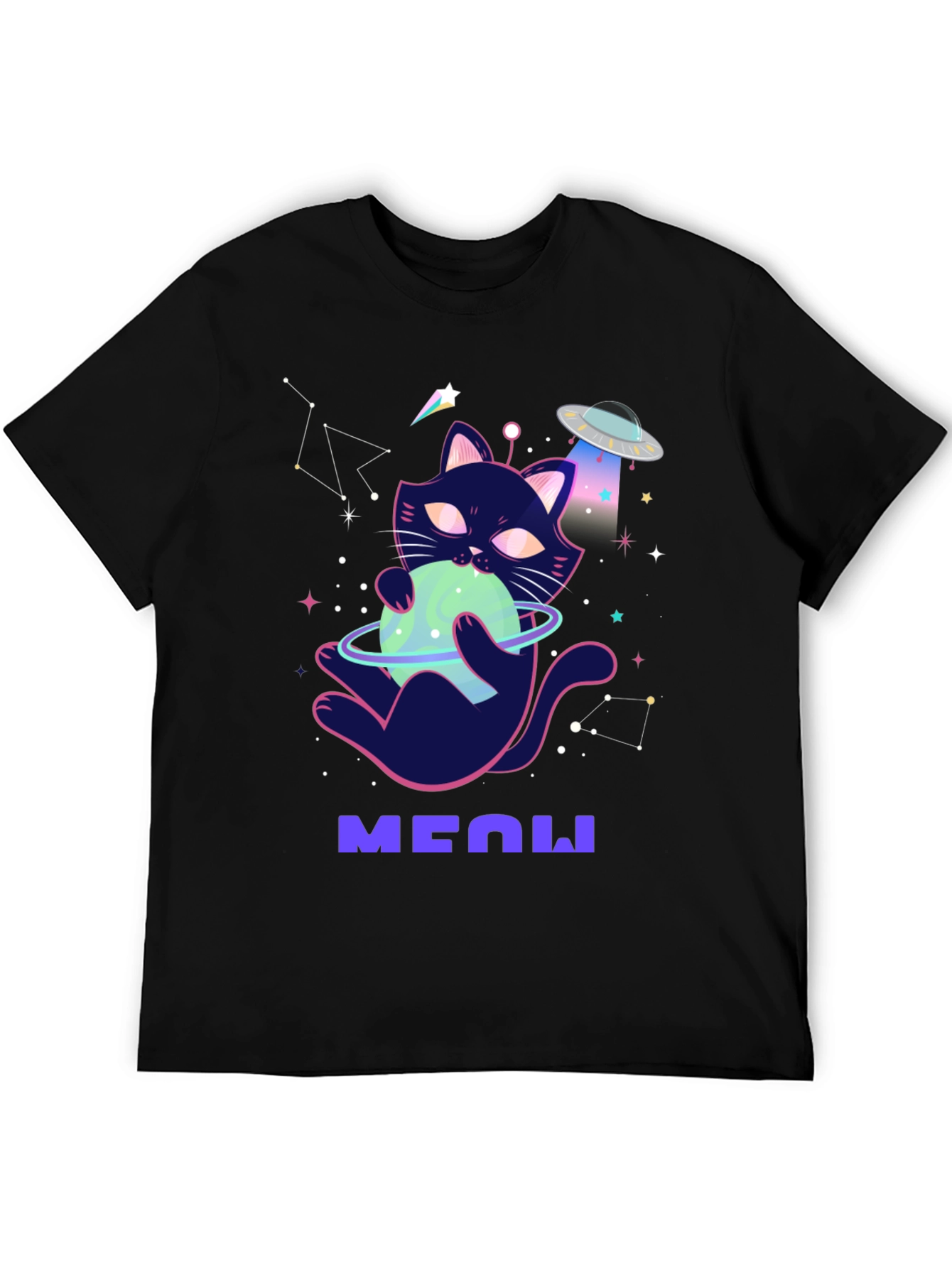 Cosmic Cat T-Shirt: Space Kitten UFO Tee