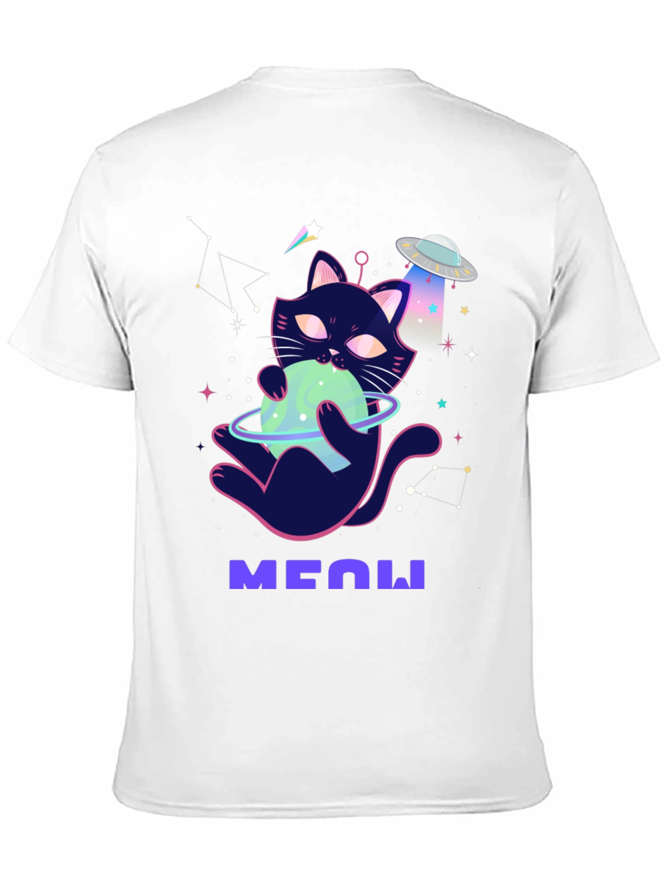 Cosmic Cat T-Shirt: Space Kitten UFO Tee