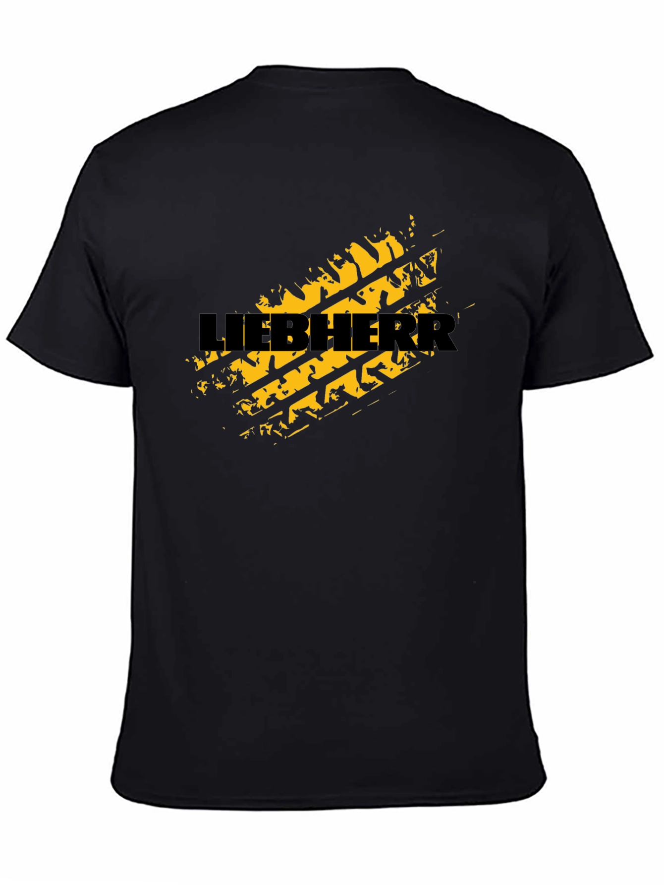 Liebherr Tire Track Graphic Tee - Black Cotton