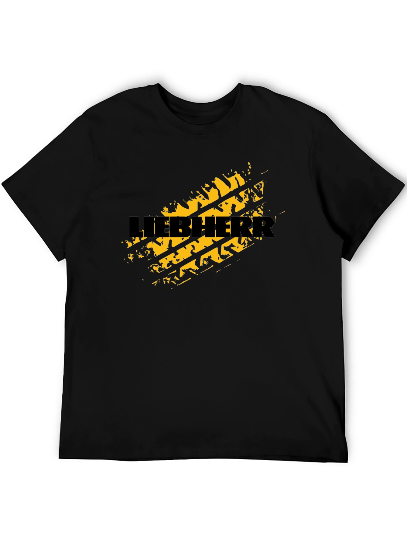 Liebherr Tire Track Graphic Tee - Black Cotton