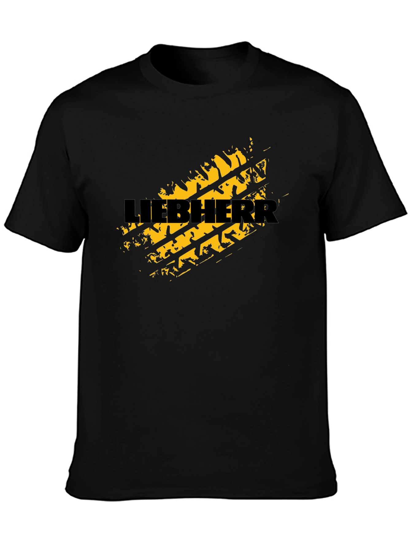 Liebherr Tire Track Graphic Tee - Black Cotton