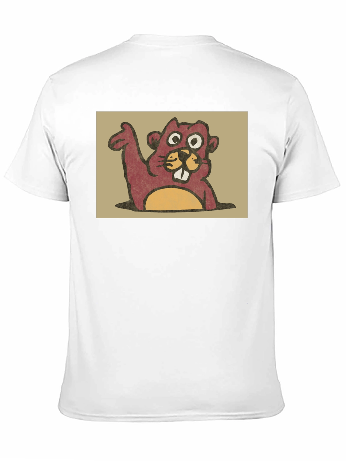 Cute Beaver Graphic Tee - Black