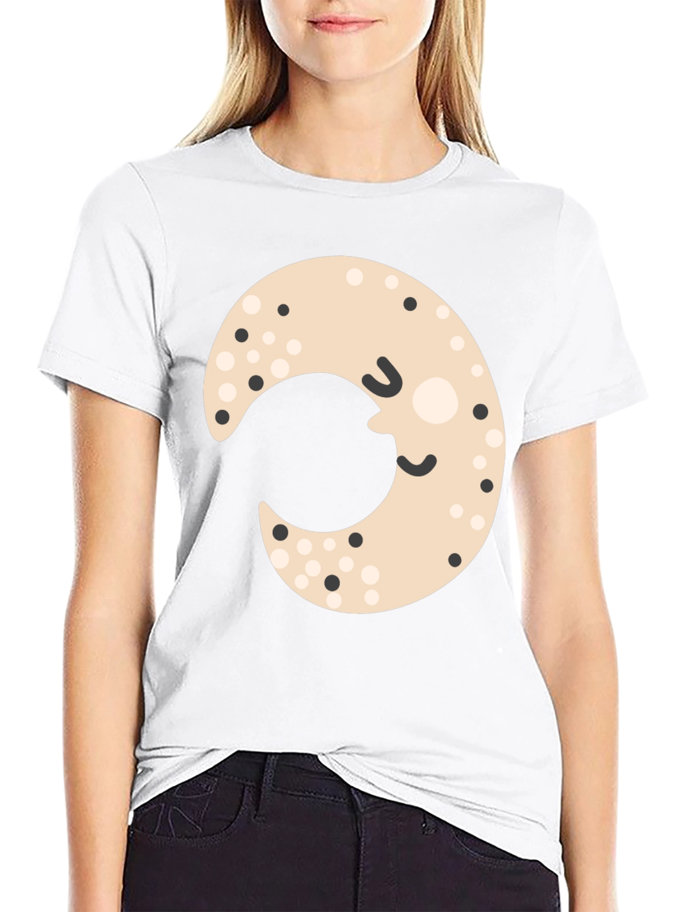 Cute Moon Graphic Tee - Black Unisex Shirt
