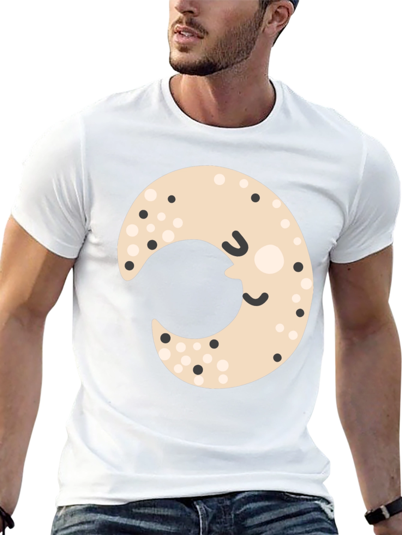 Cute Moon Graphic Tee - Black Unisex Shirt