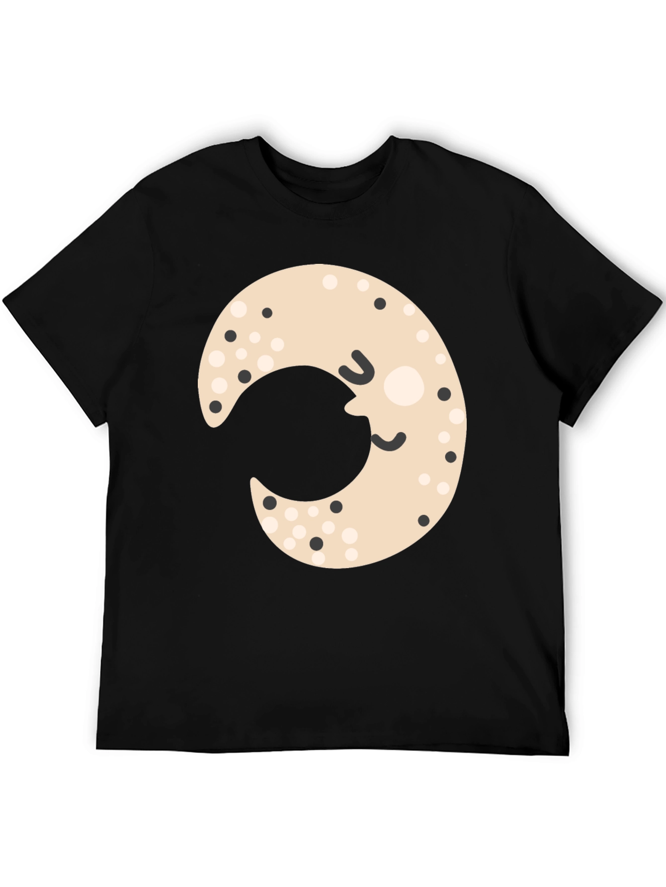 Cute Moon Graphic Tee - Black Unisex Shirt