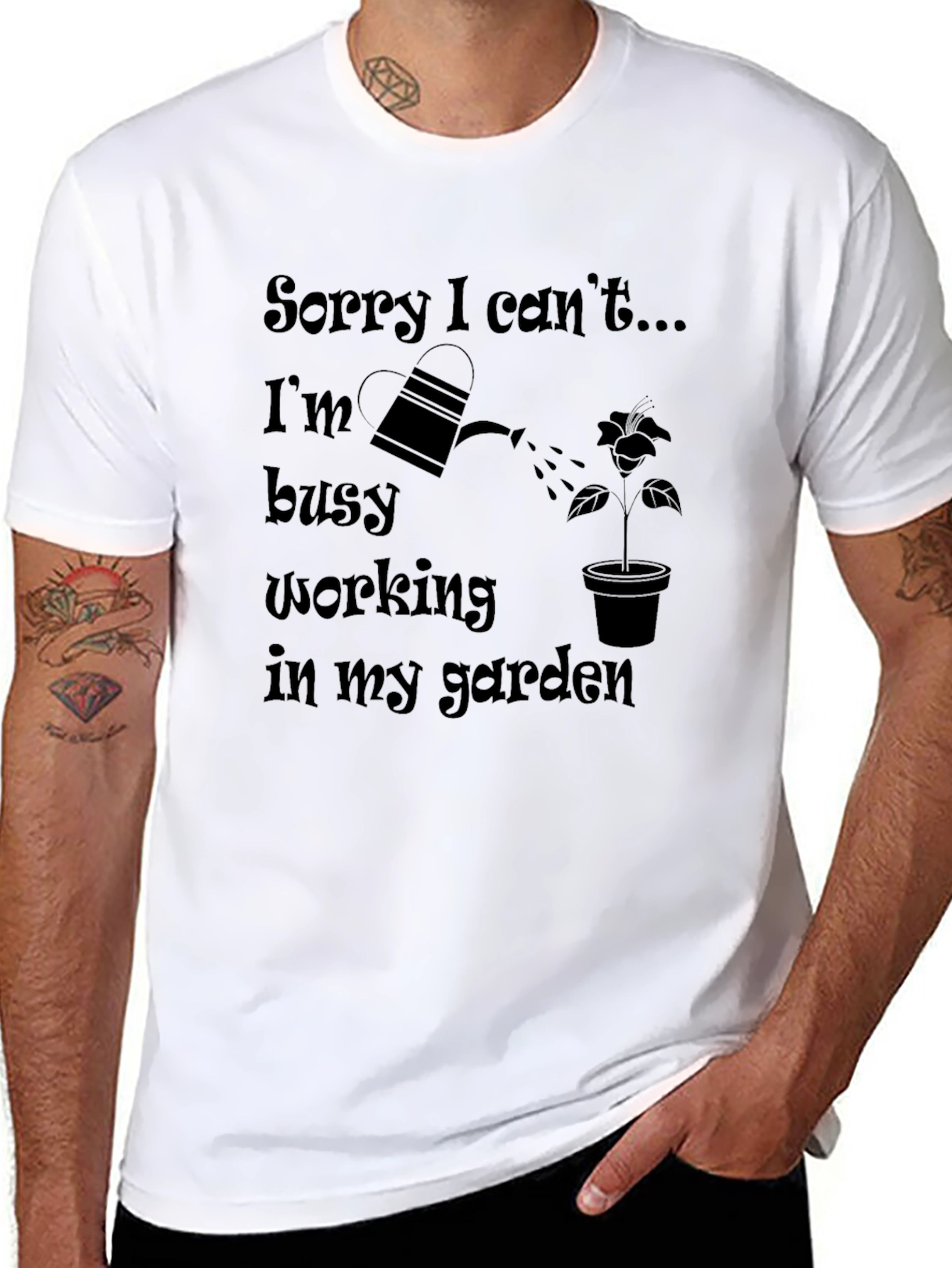 Gardening T-Shirt: Sorry I Cant Busy in Garden