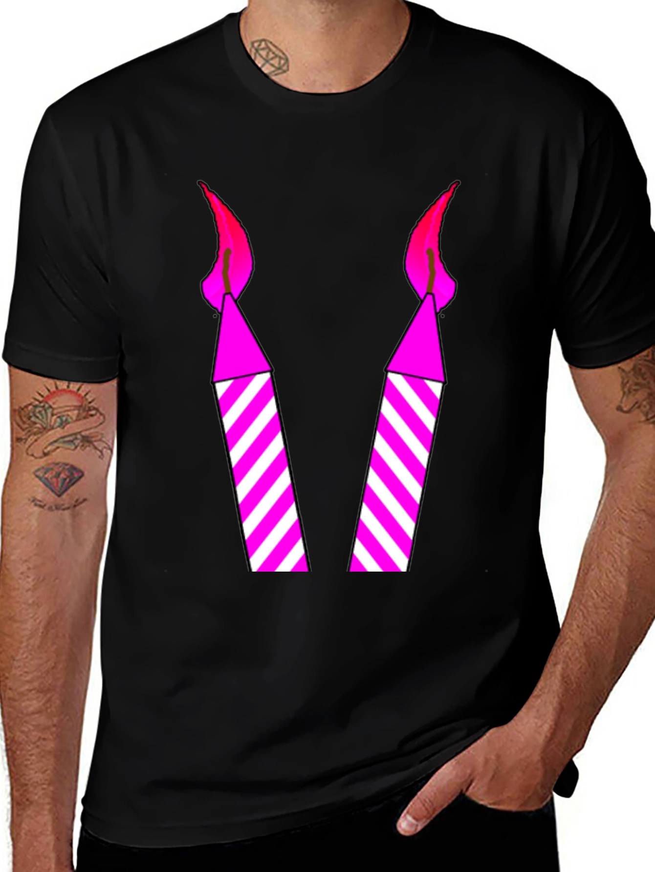 Birthday Candle Graphic Tee - Fun Party Shirt