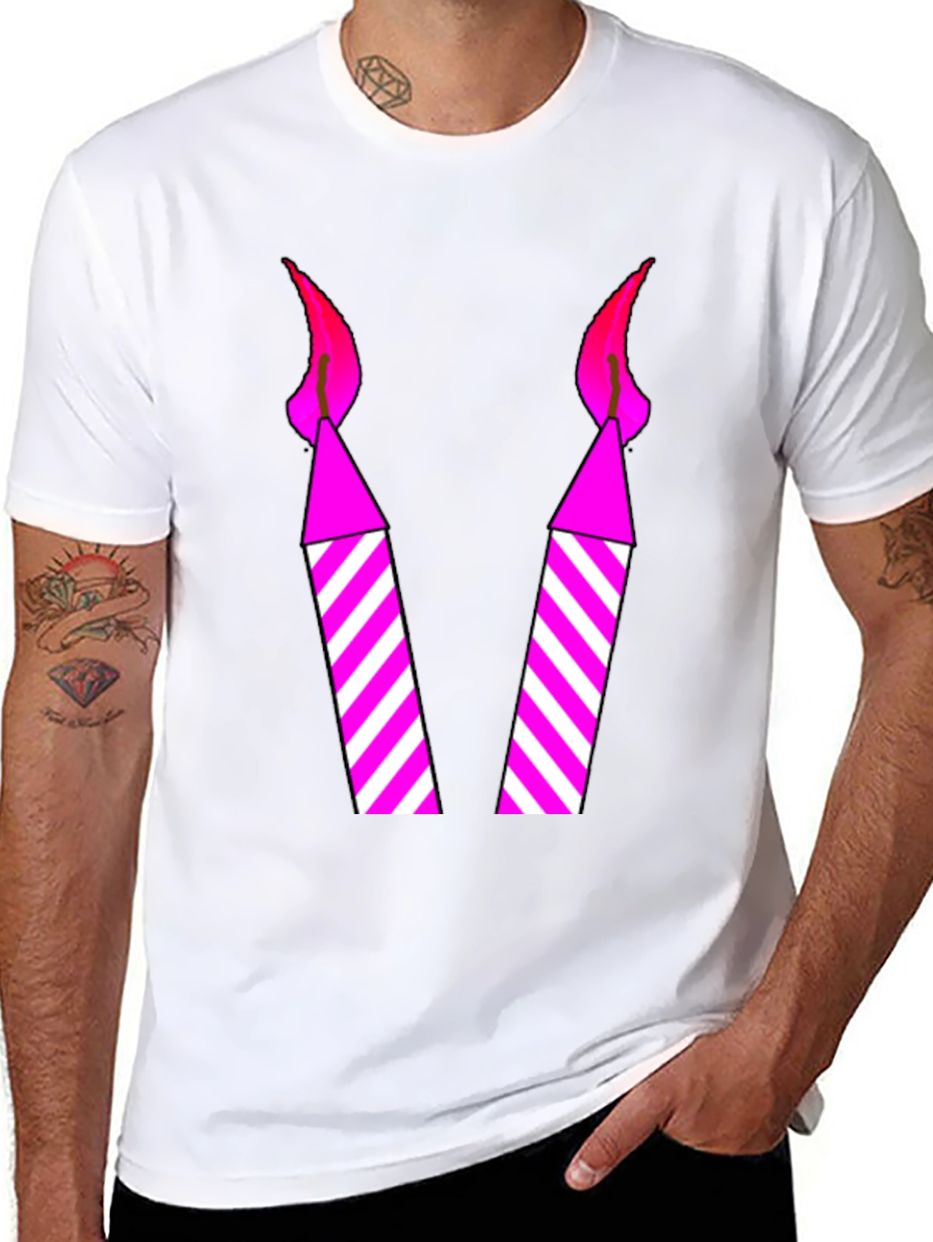 Birthday Candle Graphic Tee - Fun Party Shirt