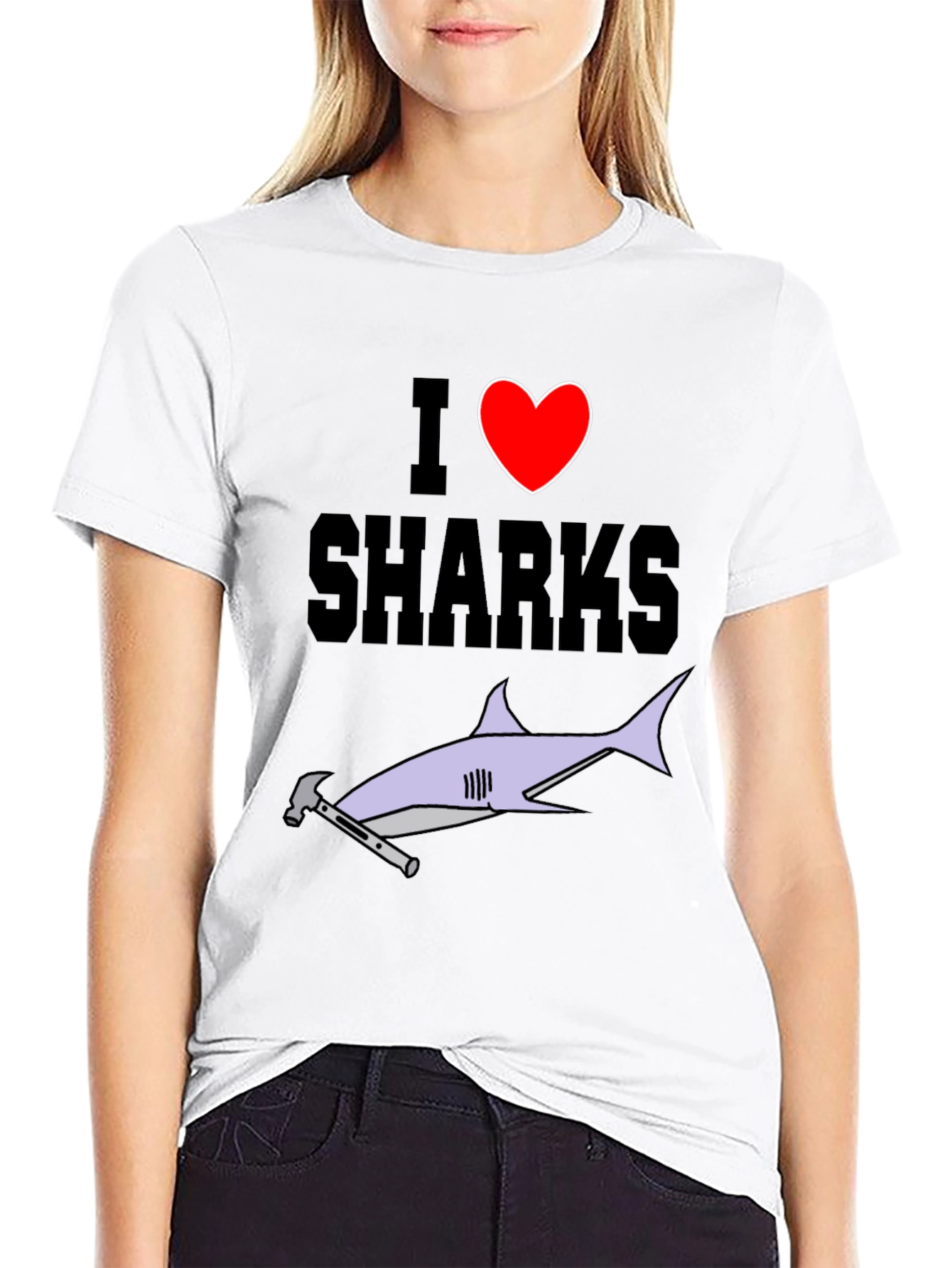 I Love Sharks Hammerhead Graphic T-Shirt