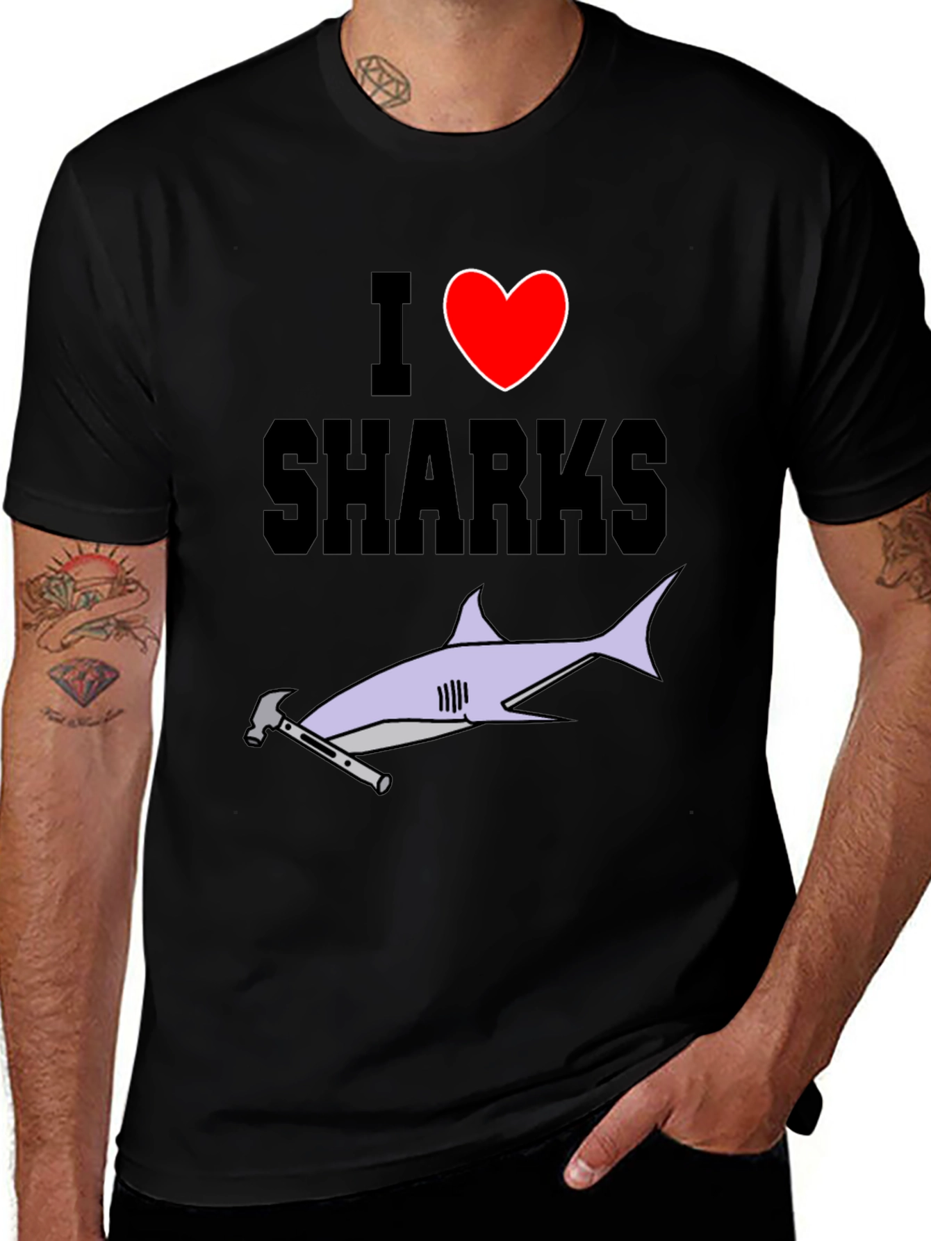 I Love Sharks Hammerhead Graphic T-Shirt