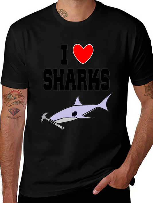 I Love Sharks Hammerhead Graphic T-Shirt