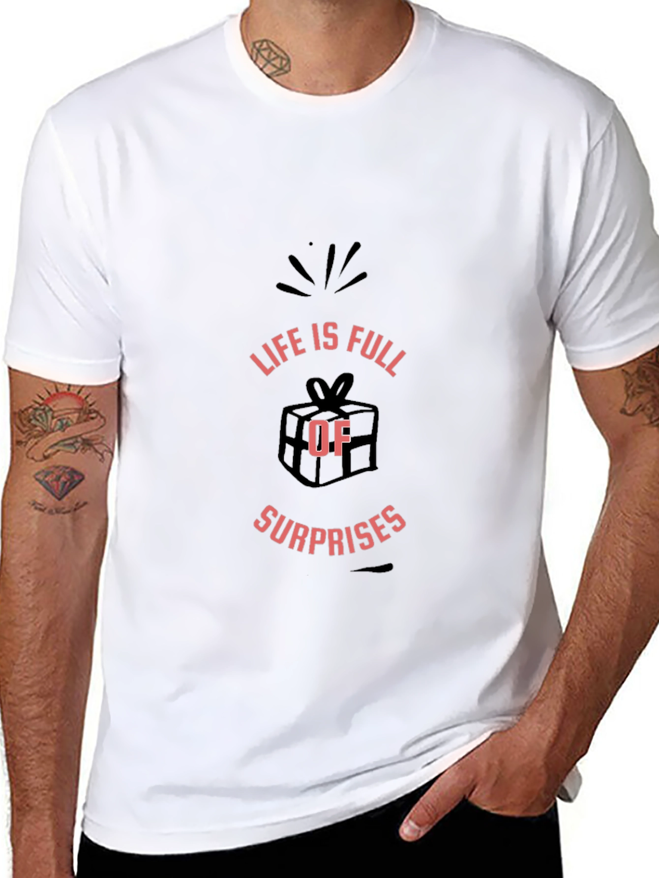 Life Is Full Of Surprises Black T-Shirt