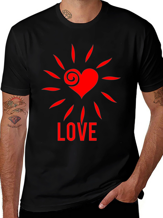 Heart Love Graphic Tee - Stylish Black T-Shirt