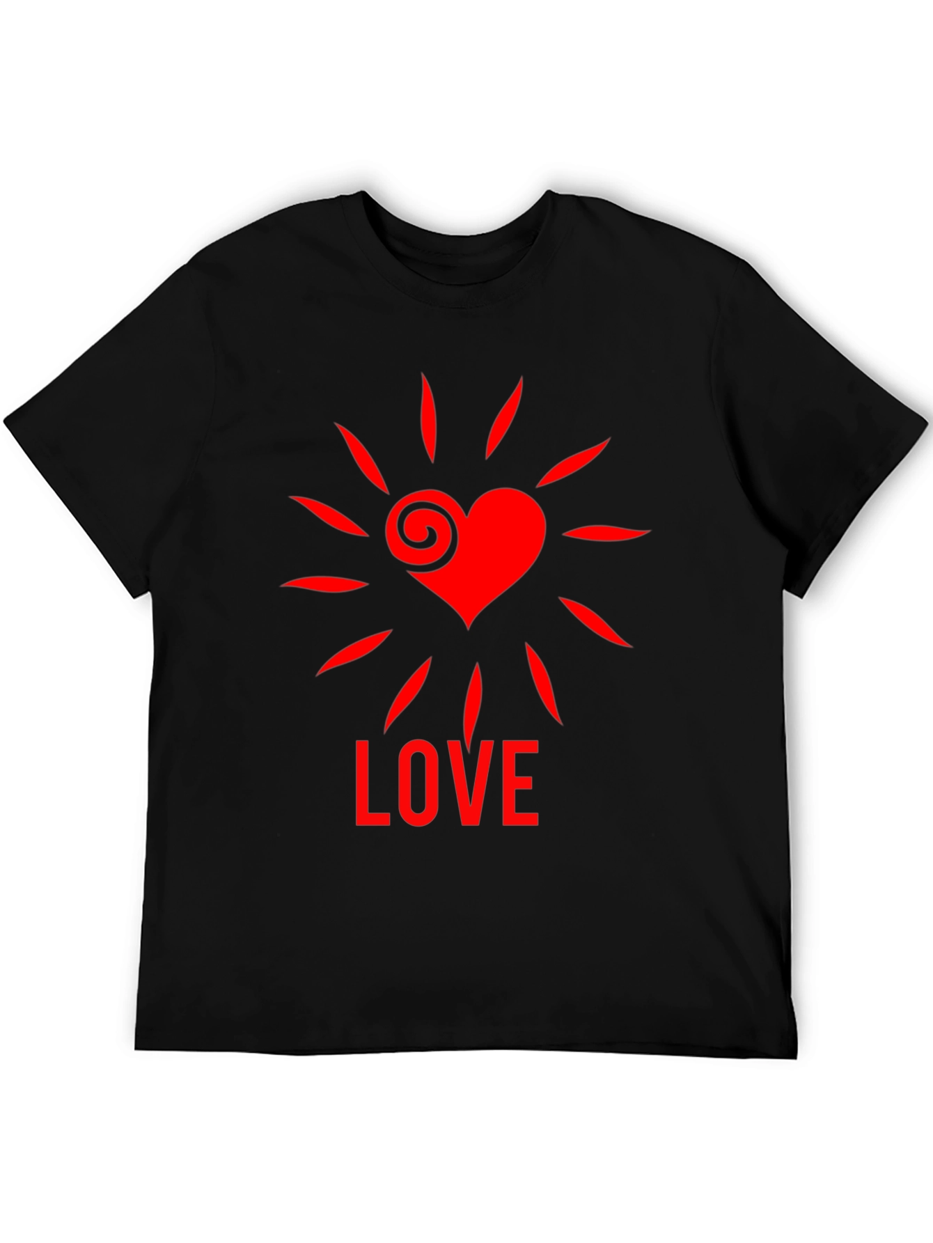 Heart Love Graphic Tee - Stylish Black T-Shirt