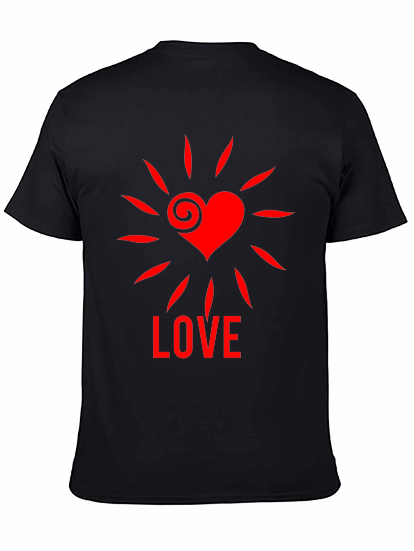 Heart Love Graphic Tee - Stylish Black T-Shirt