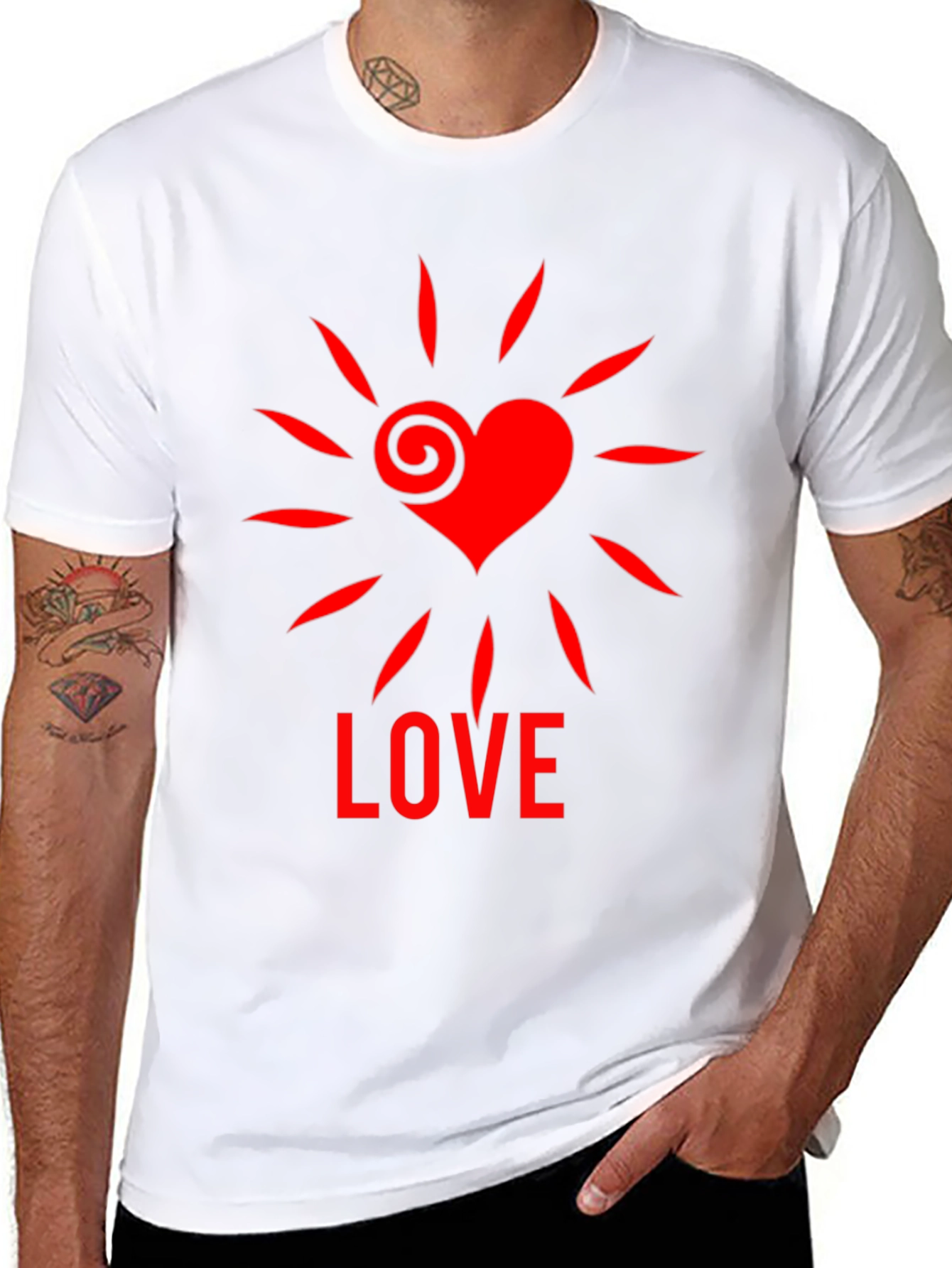Heart Love Graphic Tee - Stylish Black T-Shirt