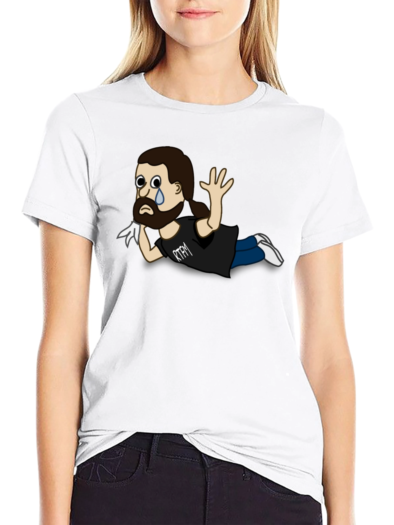 RTFM Cartoon Character Black T-Shirt