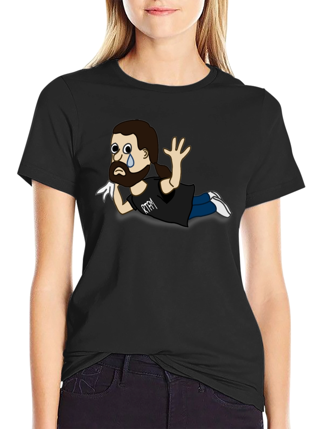 RTFM Cartoon Character Black T-Shirt